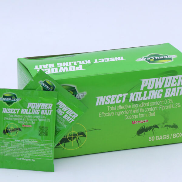 Green Leaf Insect Killing Bait Powder, 5g Per Sachet, 0.3% Fipronil Ant Killer Bait, 50 Bags Per Box, Indoor Pest Control