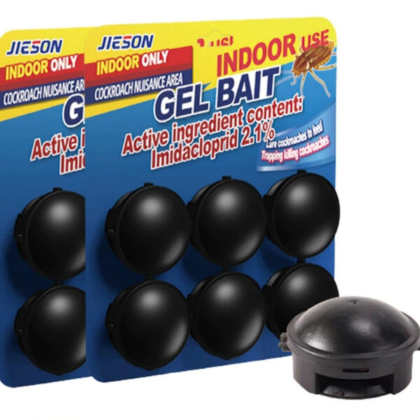 Cockroach Gel Bait Stations, Indoor Use Only, 2.1% Imidacloprid Roach Killer Traps, Effective Cockroach Control for Home, Kitchen & Bathroom - 2 Box