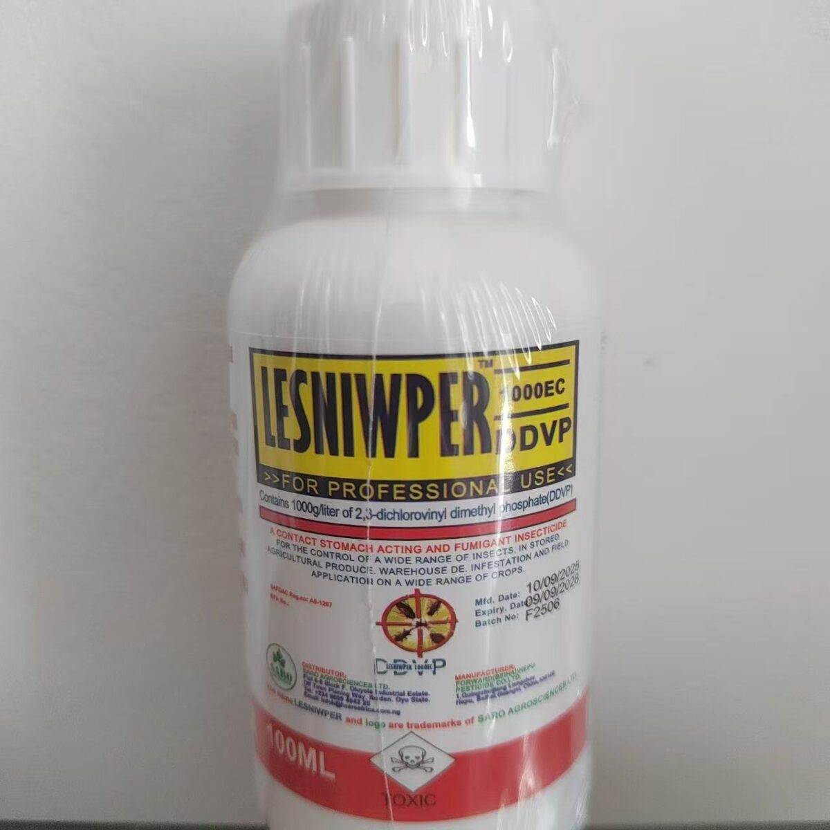 Free Shipping 1000ec DDVP Roach Killer 100 ml Broad Spectrum Insecticide